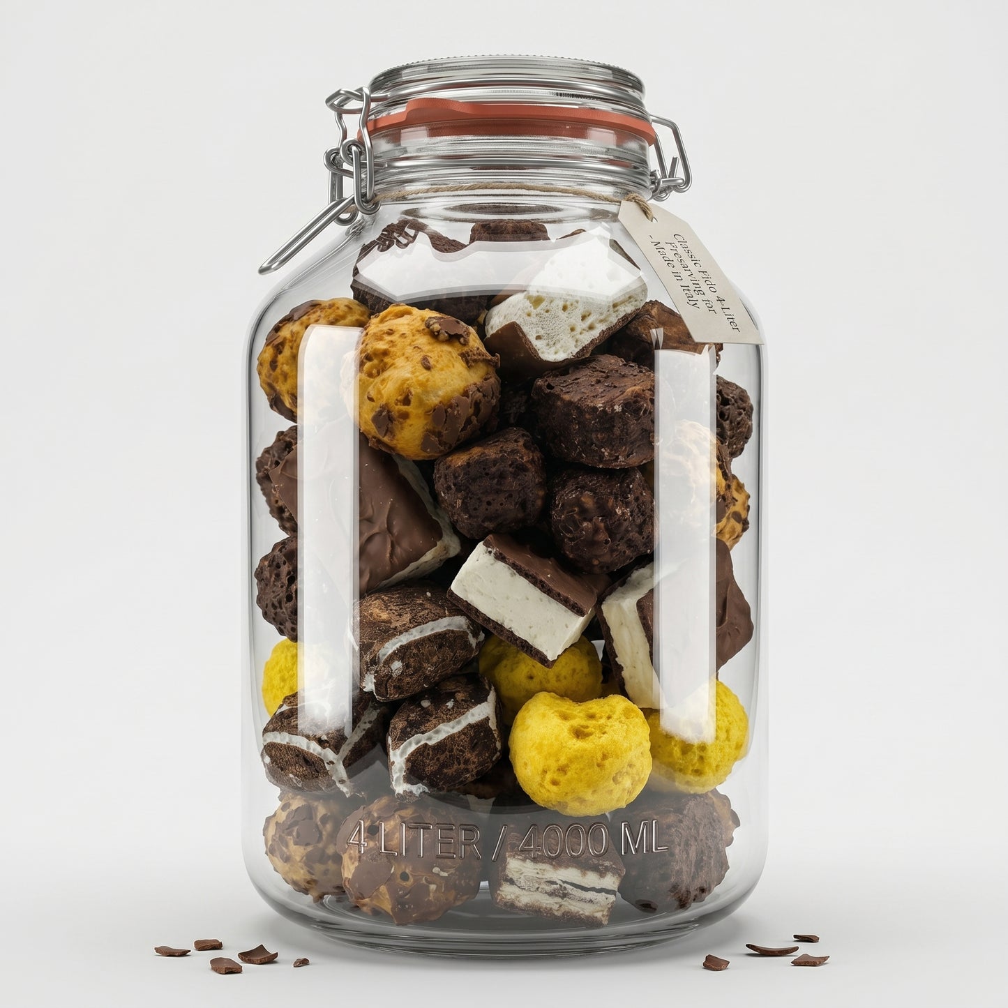 Spassglas bestehend aus gefriergetrockneten Süßigkeiten von Melfmade Munchies aus Hamburg
